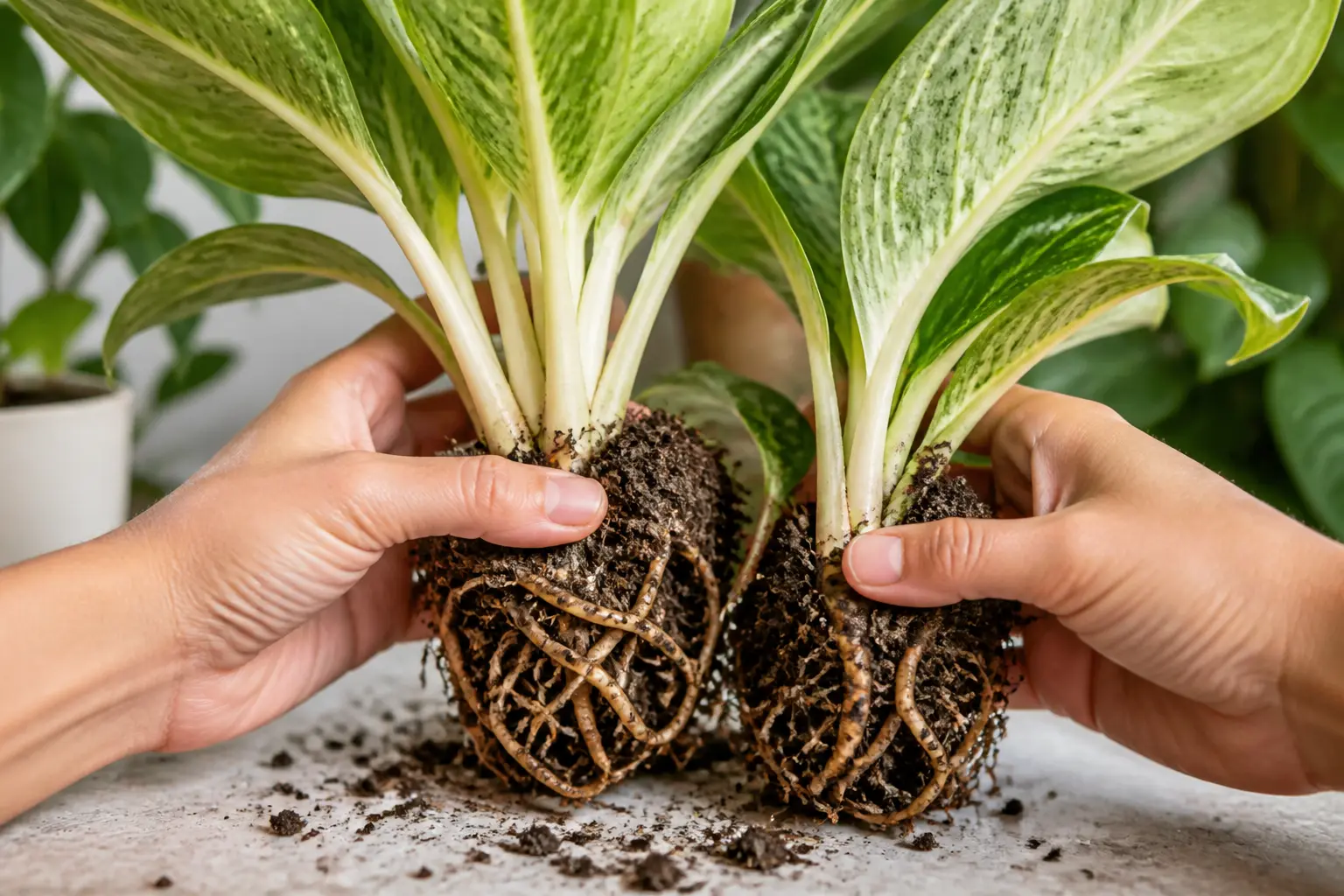Propagate Aglaonema by Division