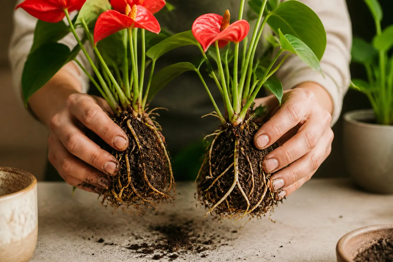 Propagate Anthurium by Division