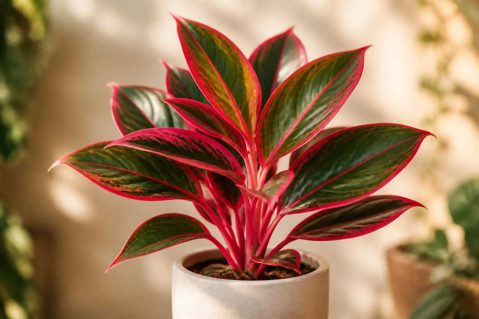 Chinese Evergreen Aglaonema Siam Aurora variety