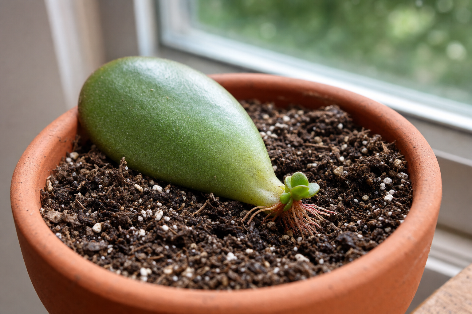 Jade Plant propagation — leaf propagation (fascinating but slower)
